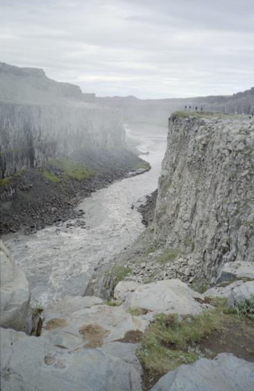 A view of the outcrop from the direction of Dettifoss itself