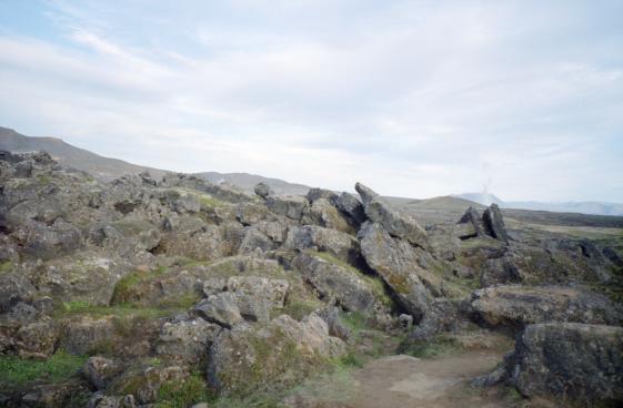 The older lava fields traversed to reach the newer fields and volcanic activity