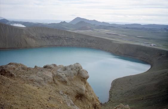 The larger crater, Víti