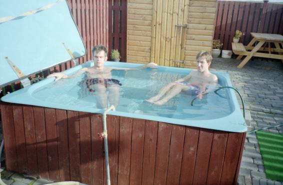 Gordon and Dave in the uncomfortably warm, naturally heated bathing facilities