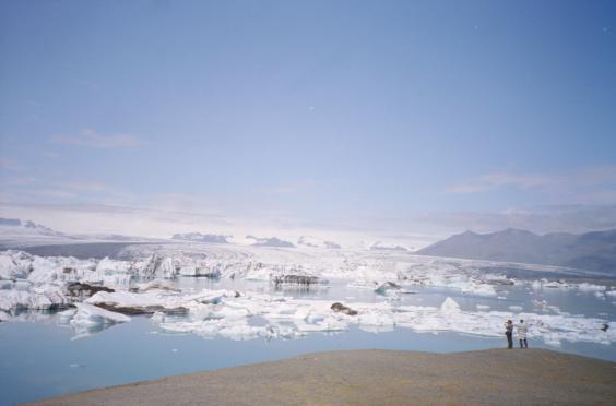 The glacial lagoon as viewed from land