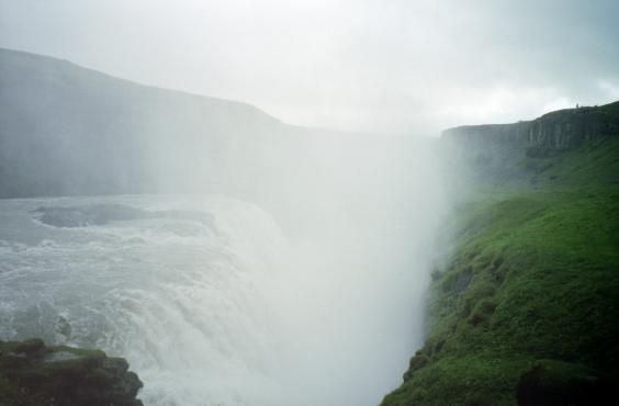 A view of Gullfoss from the lower viewing area