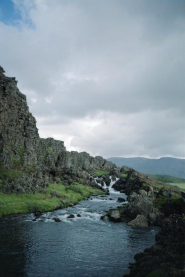 Another view of the waterfall at Þingvellir